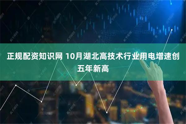 正规配资知识网 10月湖北高技术行业用电增速创五年新高